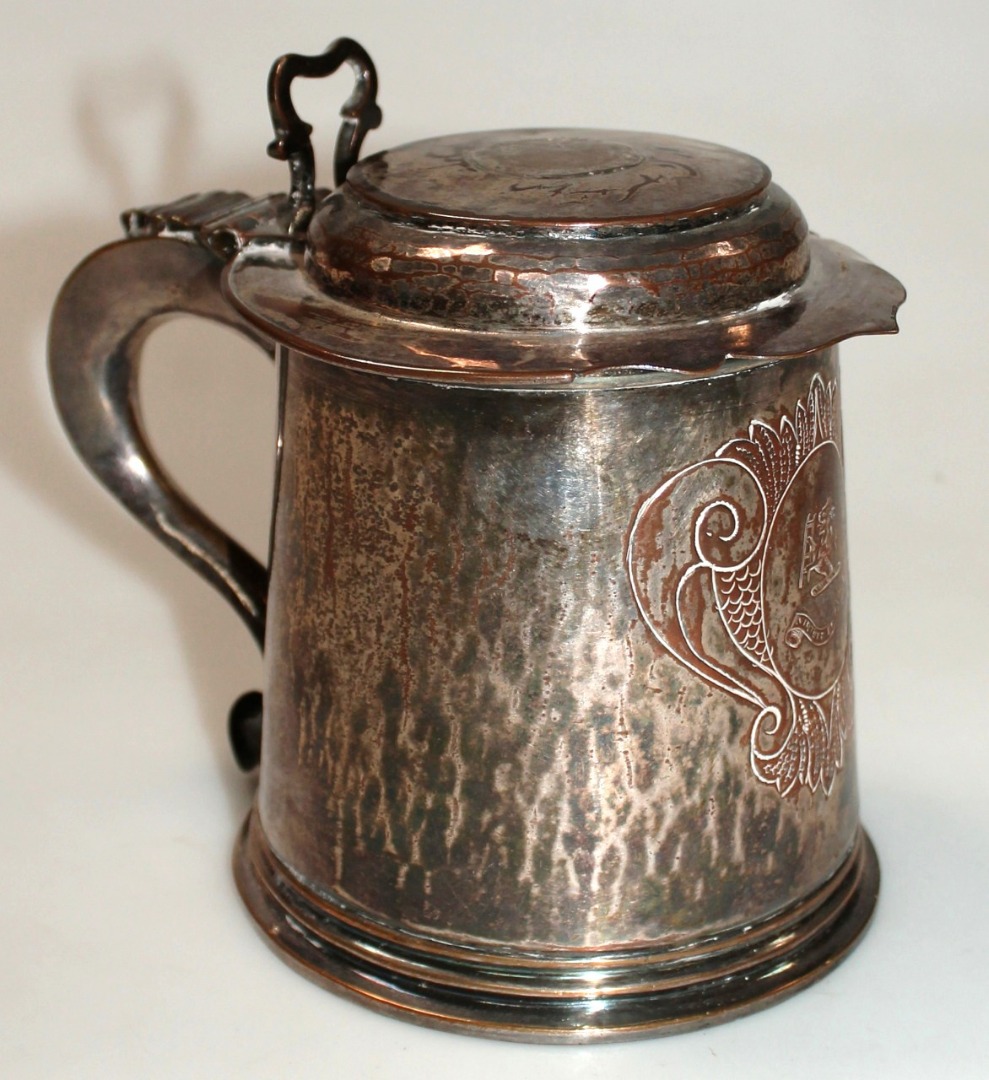 Appraisal: A George I style Old Sheffield plate tankard the domed