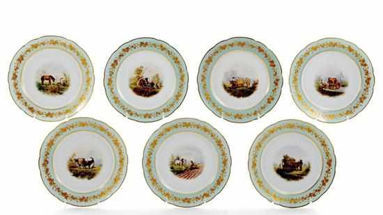 Appraisal: Paris porcelain compotes and plates circa - shaped rim with