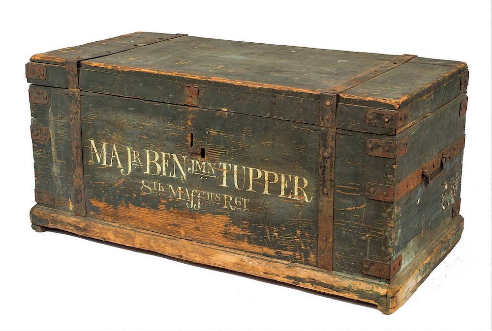 Appraisal: CAMP CHEST OF MAJOR BENJAMIN TUPPER TH MASSACHUSETTS REGIMENT Benjamin