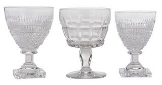 Appraisal: Twenty Baccarat and Webb Cut Crystal Wine Glasses French and