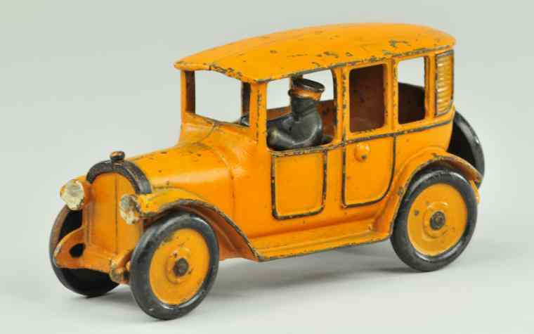 Appraisal: HUBLEY YELLOW CAB Hubley cast iron painted in orange overall