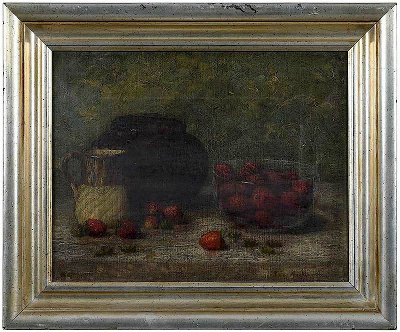 Appraisal: Cornelius Haly Hankins Tennessee - Still Life with Strawberries signed