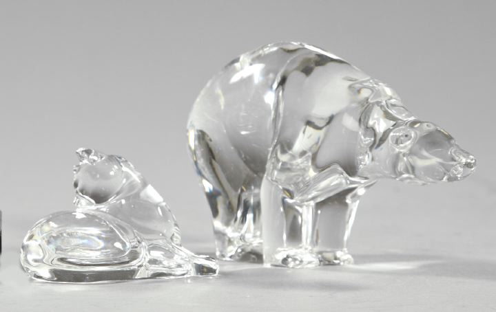 Appraisal: Two Baccarat Crystal Animal Figures one a good figure of