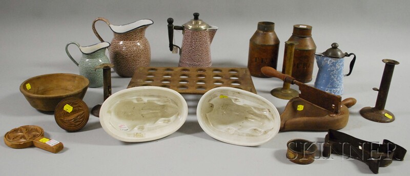 Appraisal: Group of Country Household and Kitchen Items two ceramic culinary