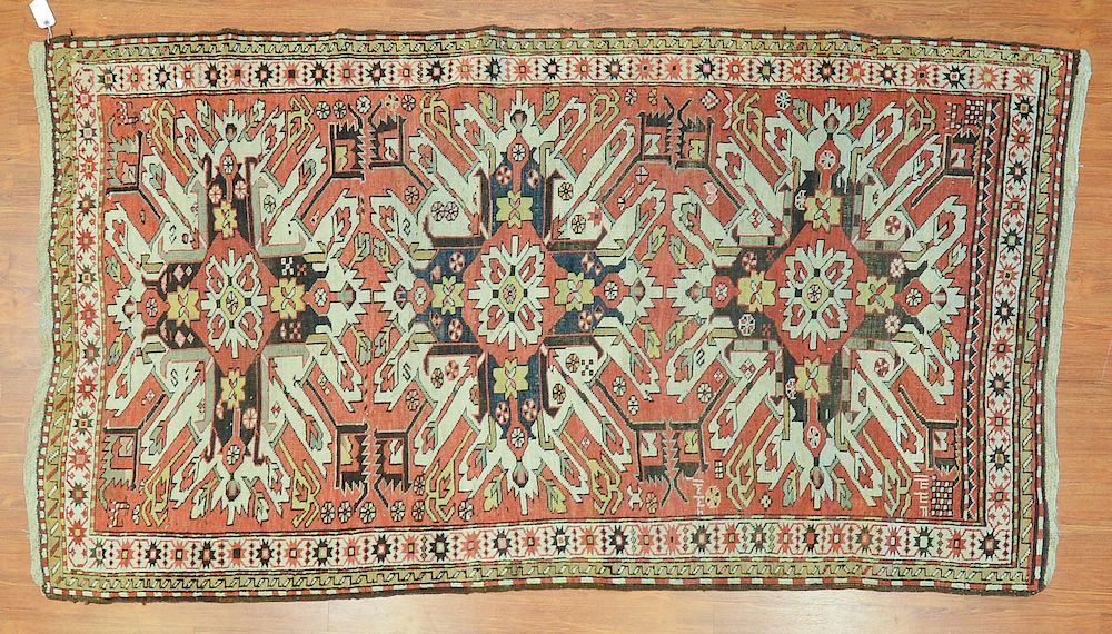 Appraisal: Rare Eagle Kazak rug approx x Caucasus circa Condition Even