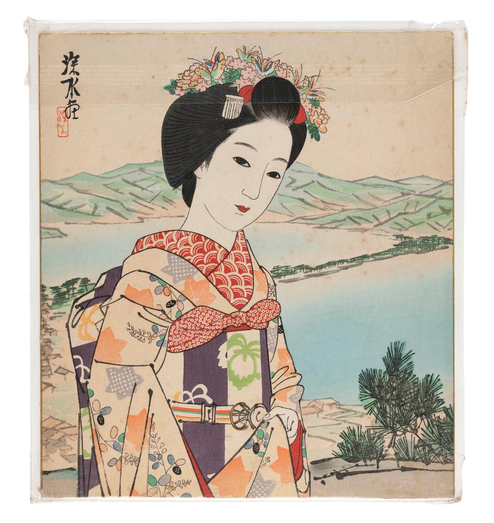 Appraisal: ITO SHINSUI JAPAN - BIJIN WITH A PARASOL IN A