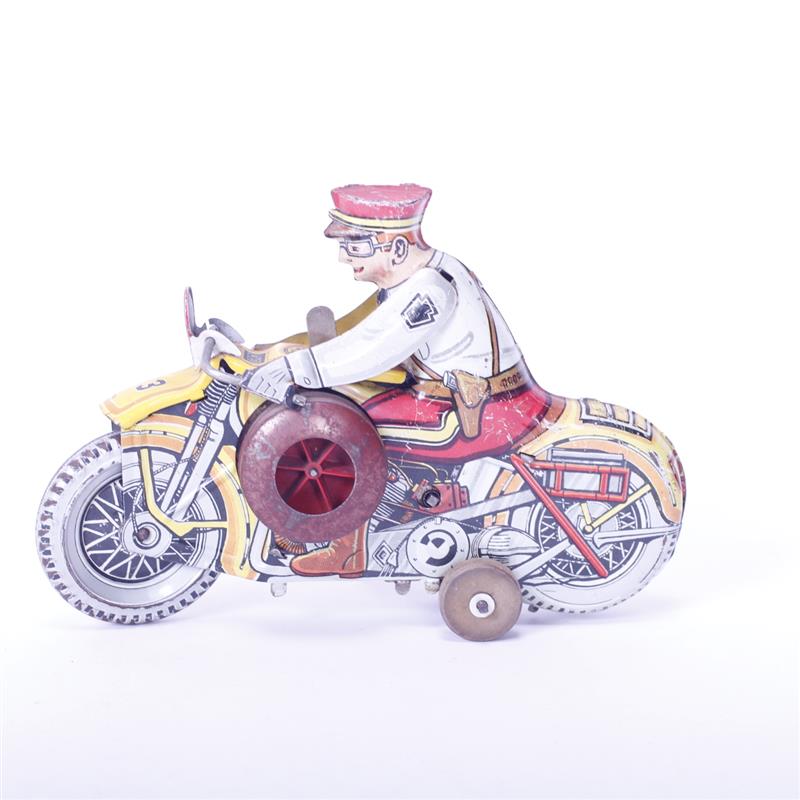 Appraisal: Marx tin litho wind up police motorcycle toy x