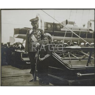 Appraisal: RUSSIAN IMPERIAL ITEMS Photograph of the Tsarevich Alexei Romanov aboard