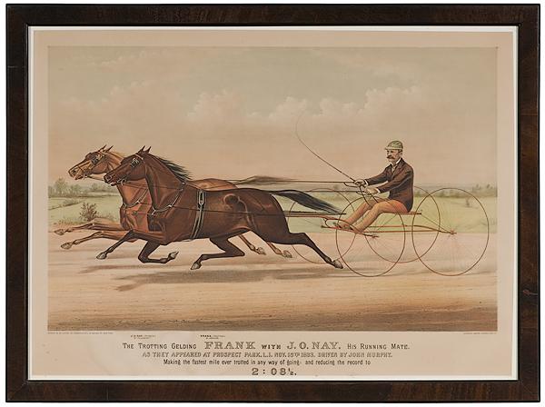 Appraisal: FOLIO CURRIER AND IVES TROTTING PRINT American ca A large