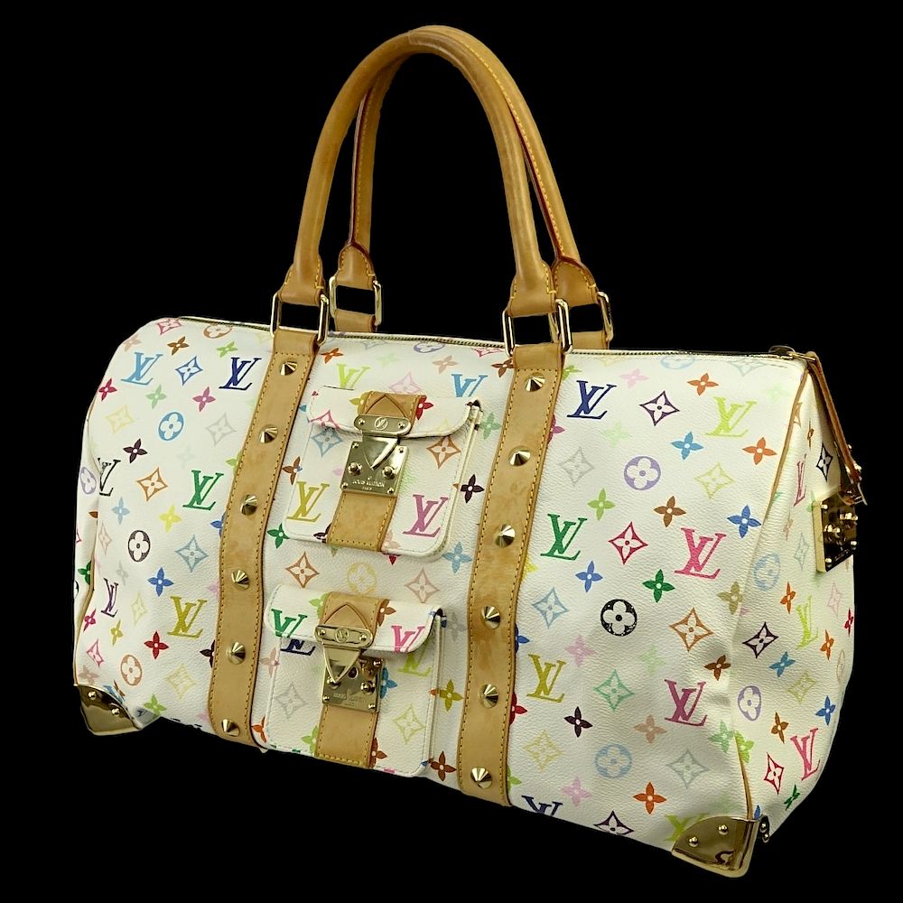 Appraisal: Louis Vuitton Multicolor Monogram Keepall Louis Vuitton Multicolor Coated Canvas