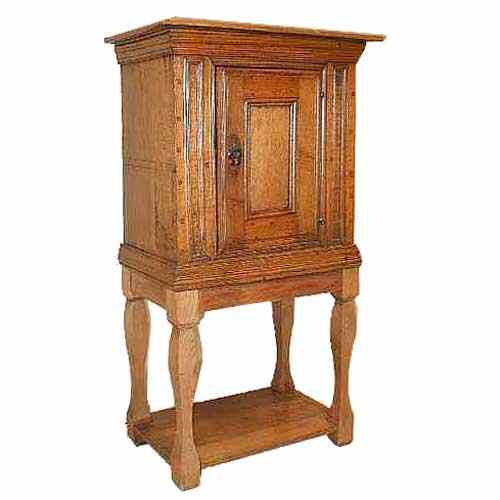 Appraisal: A Danish Oak Tobacco Cabinet th century with later stand