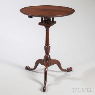 Appraisal: Walnut Tilt-top Candlestand possibly Pennsylvania late th century with dished