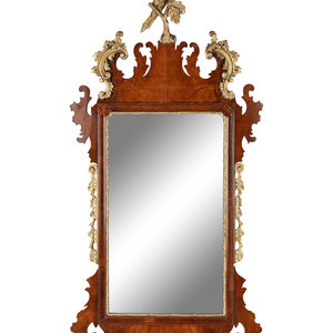 Appraisal: A George II Style Parcel Gilt Mahogany Mirror th Century