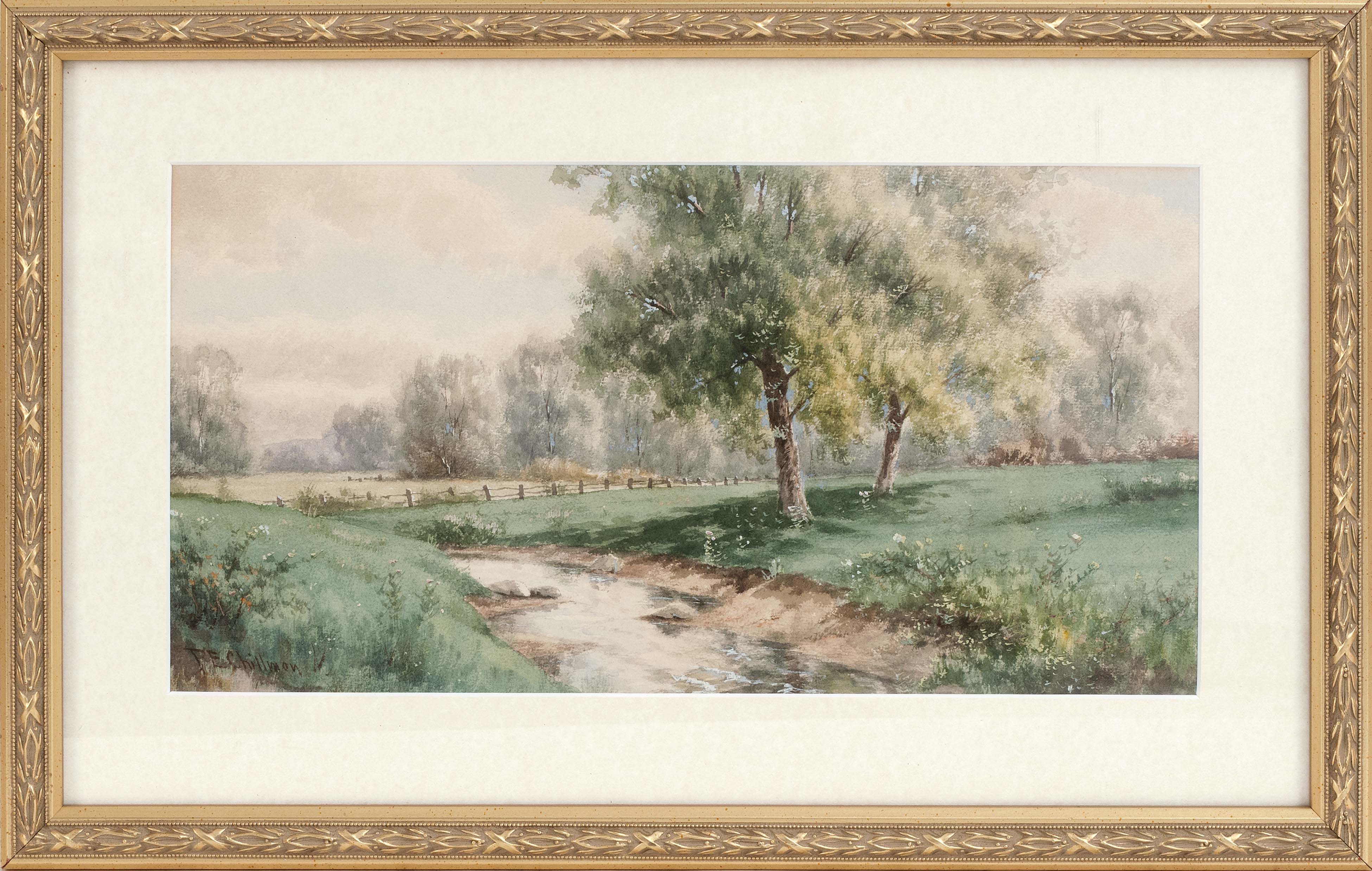 Appraisal: PHILIP EDWARD CHILLMANAmerican b Pasture with a meandering river Signed