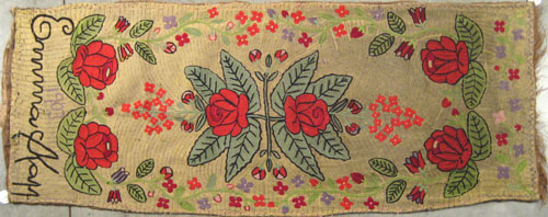 Appraisal: Woolwork rug signed Emma Kass with floral motif x