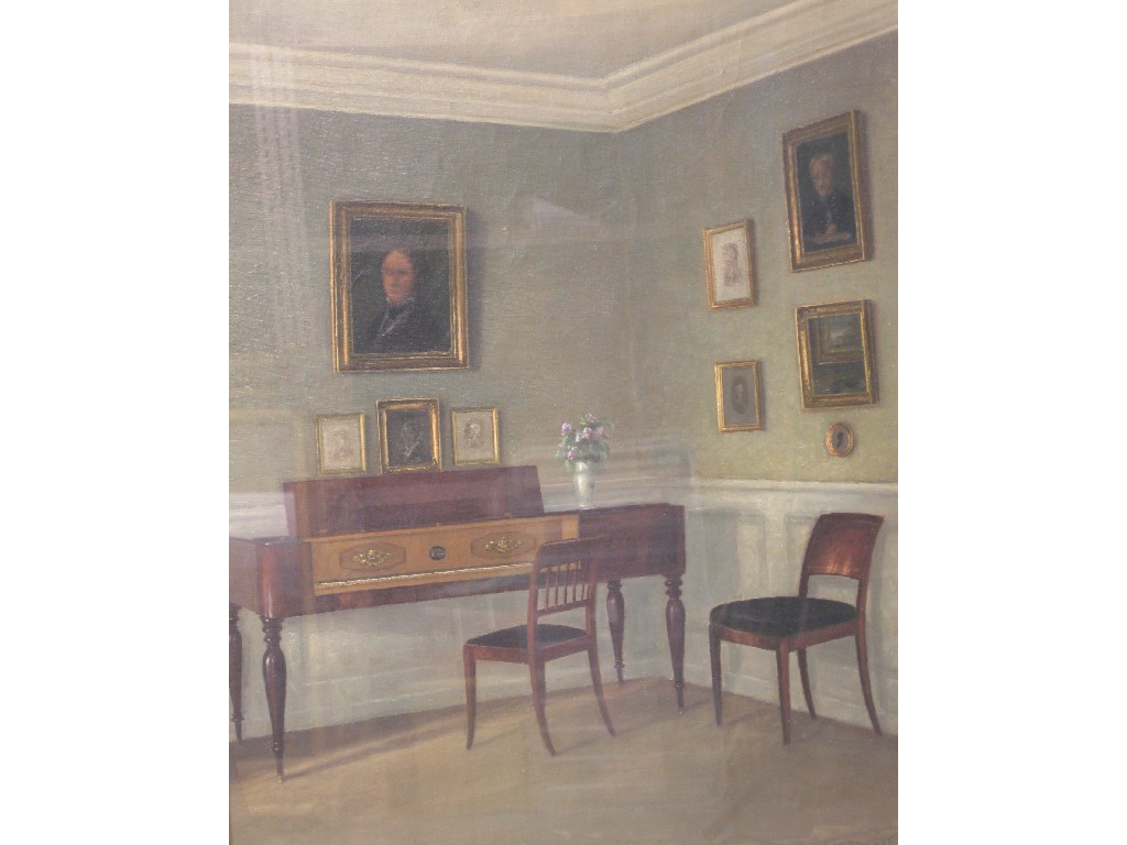 Appraisal: HANS HILSOE Danish - A Music Room signed Hans Hilsoe