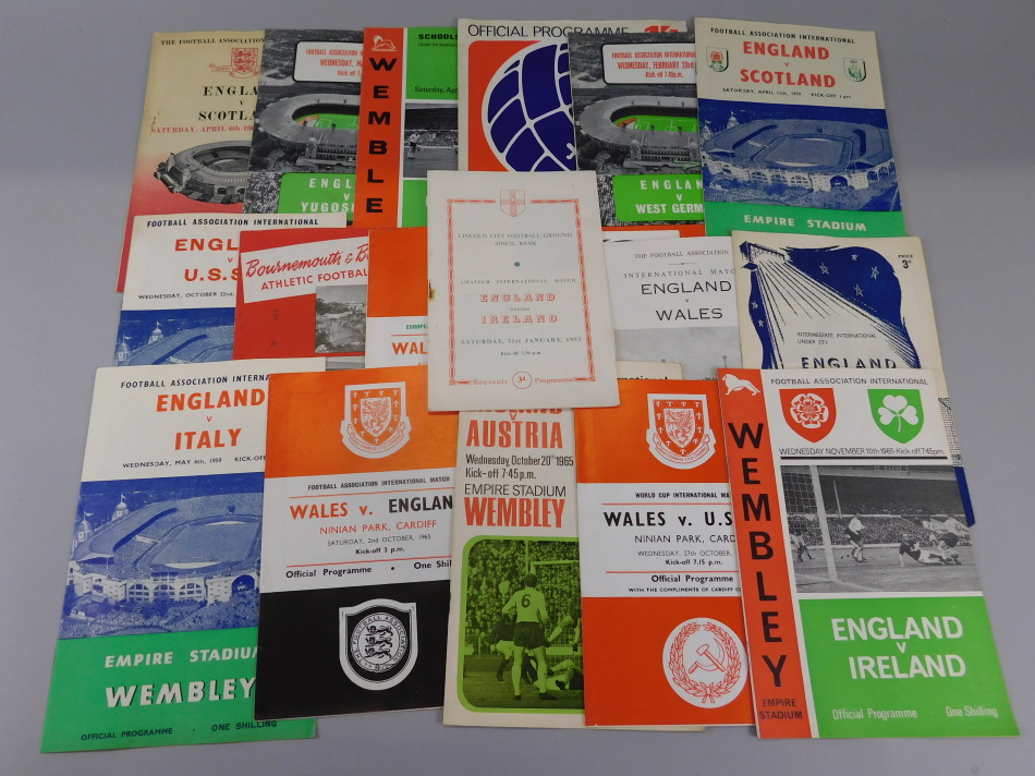 Appraisal: A collection of football programmes international matches to include an