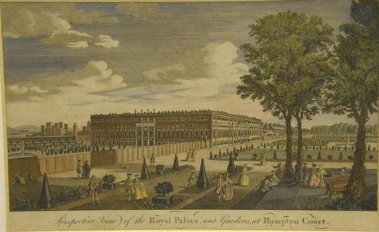 Appraisal: Three th century hand-coloured prints comprising 'View of Kew from