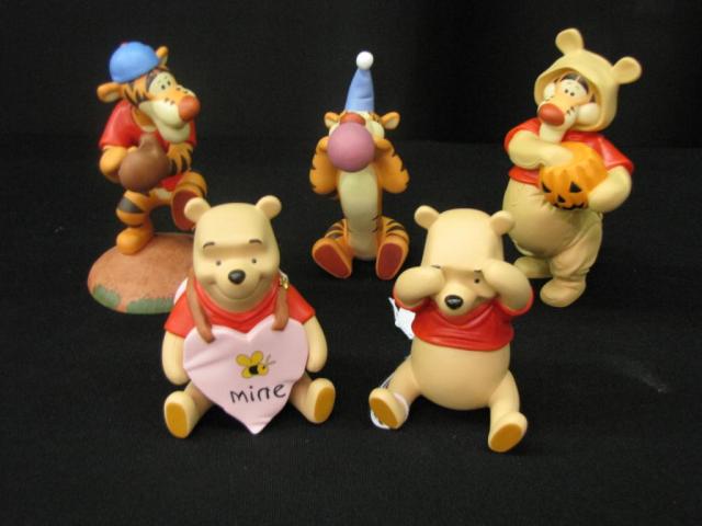 Appraisal: Five Pooh Porcelain Figurines including See only Smiles of Friendship