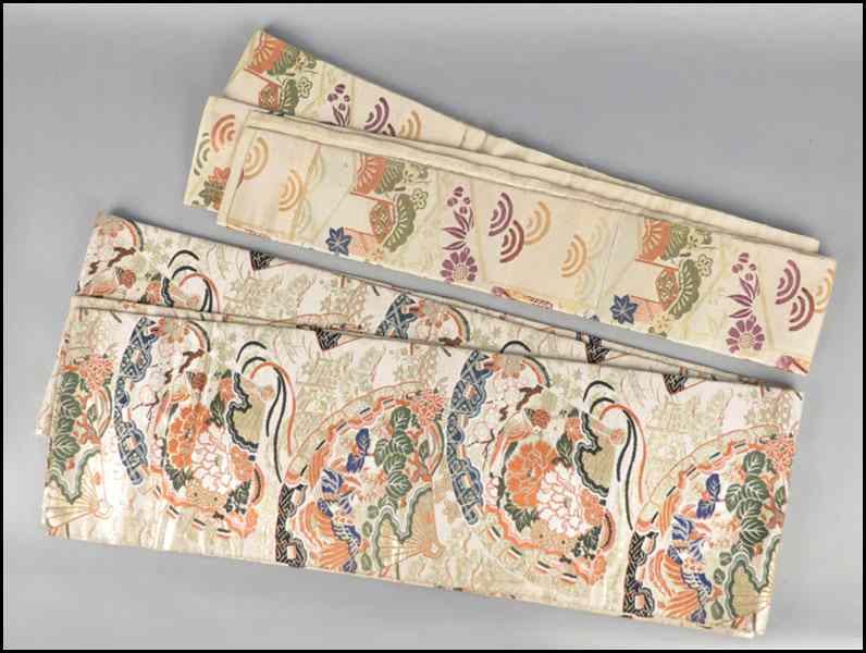 Appraisal: TWO JAPANESE BROCADE OBI Condition No Specific Condition Recorded -