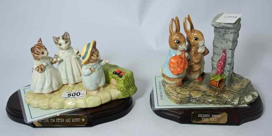 Appraisal: Beswick Beatrix Potter Tableau Hiding from the Cat and Mittens