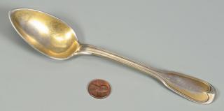 Appraisal: Andrew Jackson Presidential Silver Spoon A silver-gilt dessert spoon purchased