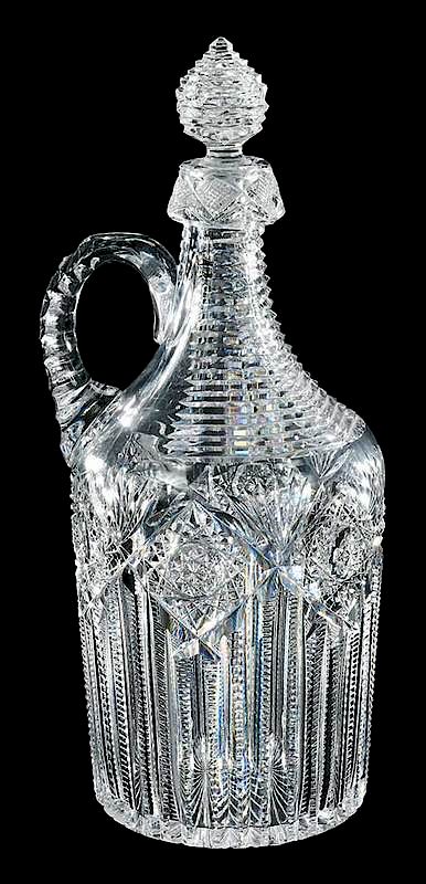 Appraisal: Cut Glass J Hoare Whiskey Demijohn Hindoo in Provenance Private