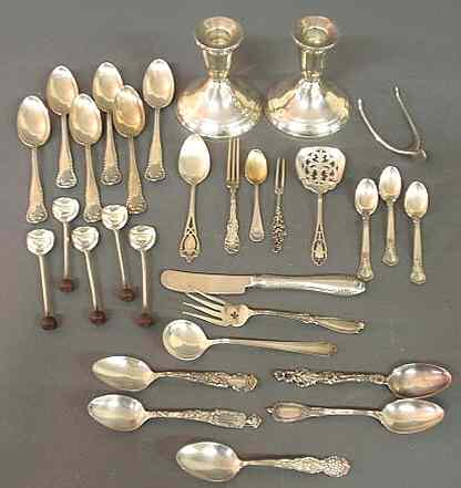 Appraisal: Group of sterling silver flatware to include spoons cocktail spoons