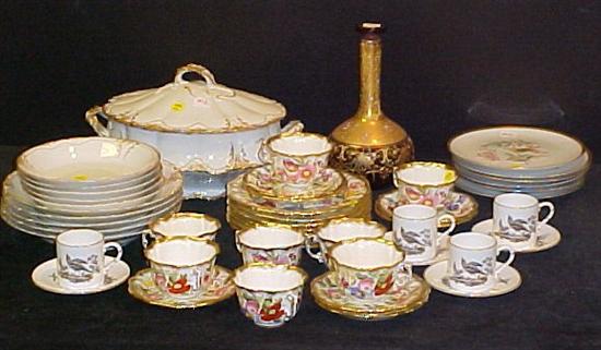 Appraisal: Porcelain including Limoges tureen and soup bowls Hammersley floral cups