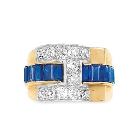 Appraisal: Gold Platinum Sapphire and Diamond Ring Estimate -