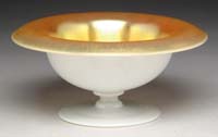 Appraisal: STEUBEN GOLD AURENE ON CALCITE BOWL Wonderful Steuben bowl is