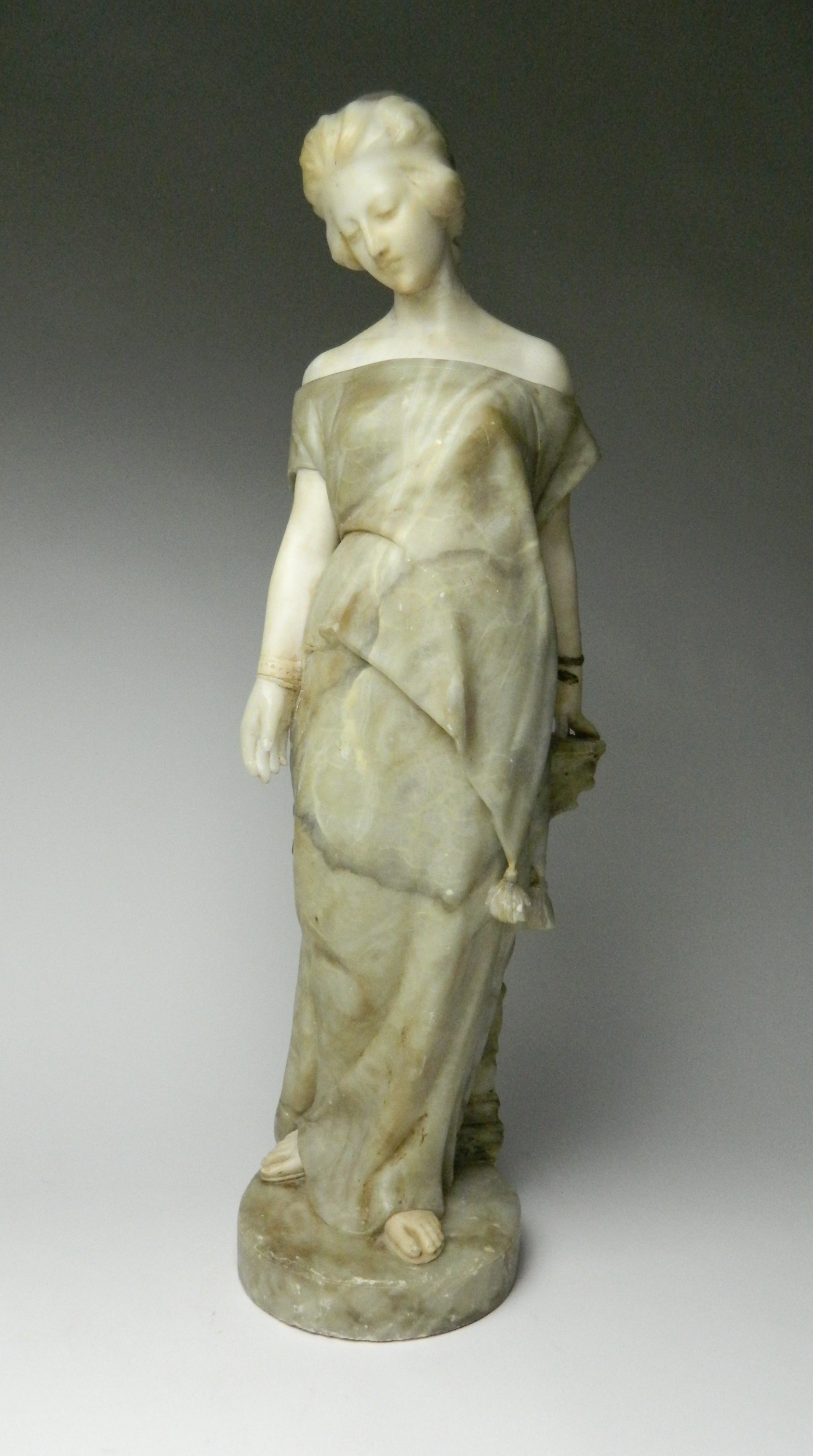 Appraisal: Marble statue of a Young Maiden several areas of repair