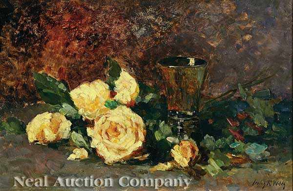 Appraisal: Irving Ramsey Wiles American - Still Life with Yellow Roses