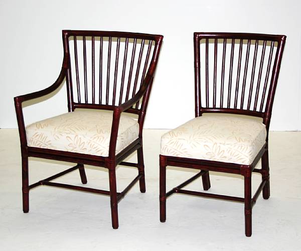 Appraisal: A set of four Orlando Diaz-Azcuy 'Prescott' chairs comprising two