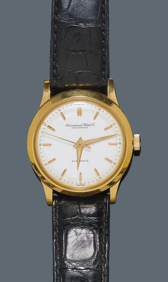 Appraisal: WRISTWATCH AUTOMATIC IWC ca Yellow gold Round case No Silver-coloured