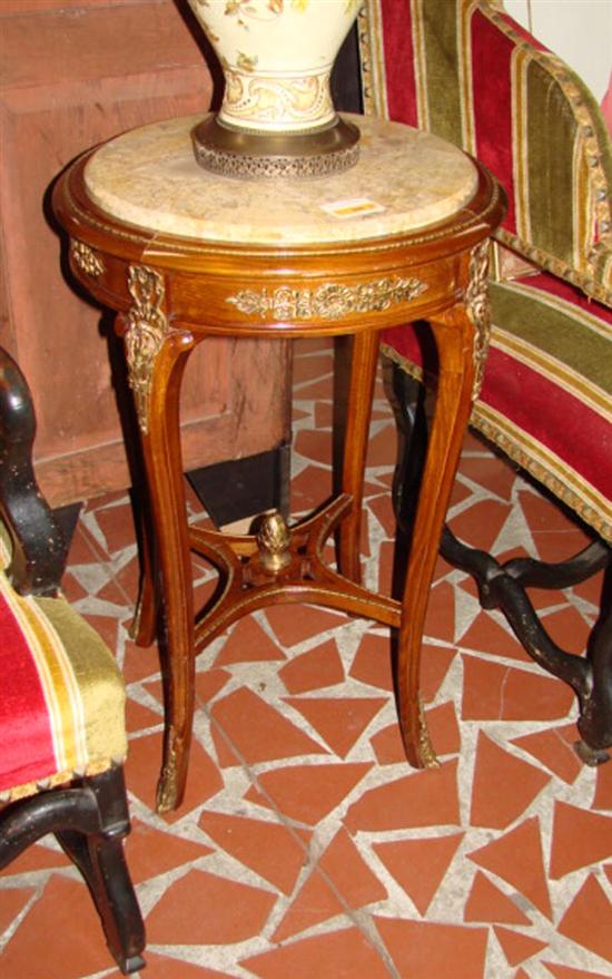 Appraisal: Pair of French-style marble-top and ormolu-mounted side tables