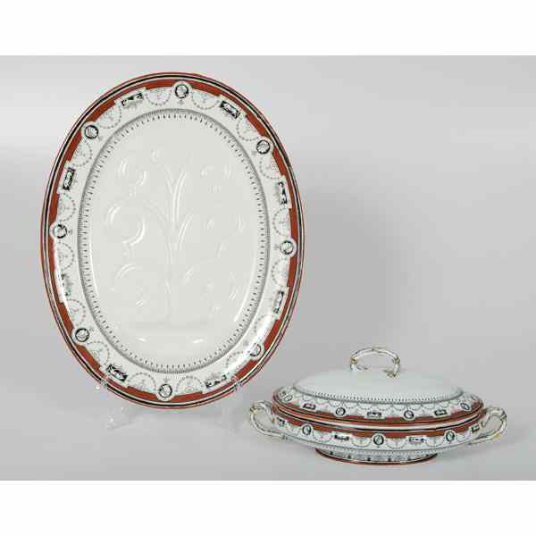 Appraisal: Minton Tureen and Asparagus Tray English ca s A Minton