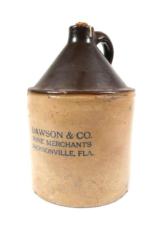 Appraisal: Antique gallon handled jug Dawson Co Wine Merchants Jacksonville Fla