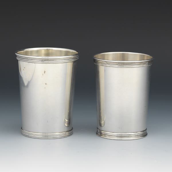 Appraisal: PAIR OF STERLING SILVER JULEP CUPS BY MANCHESTER SILVER CO