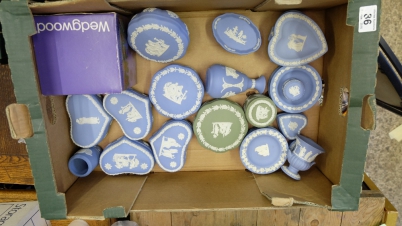 Appraisal: A collection of Wedgwood jasperware to include trinket boxes ashtrays