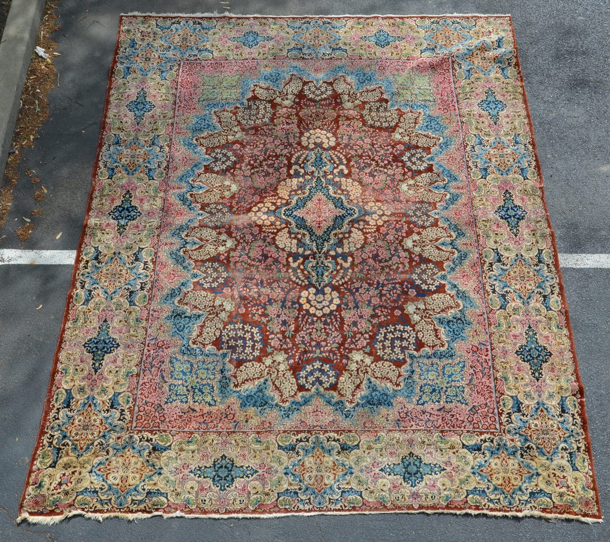 Appraisal: x Tabriz Carpet wear through middle