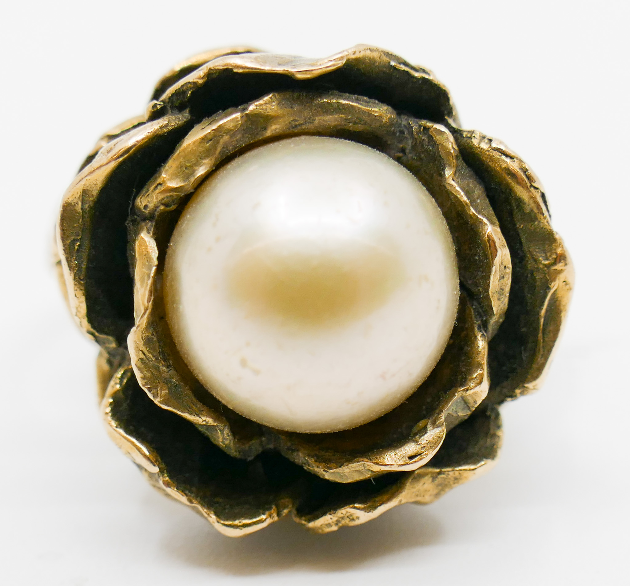 Appraisal: Ladies k Pearl Floral Ring Size - Grams TW with