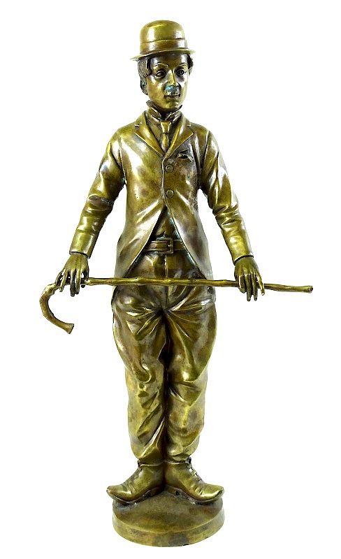 Appraisal: Artist Unknown Charlie Chaplin Bronze Sculpture Artist Unknown Charlie Chaplin