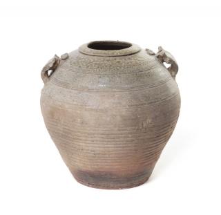 Appraisal: A Yueyao Celadon Glazed Pottery Jar A YueyaoCeladon Glazed Pottery