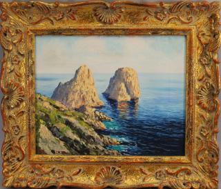 Appraisal: Matteo Sarno Italy - coastal painting of Capri Signed and