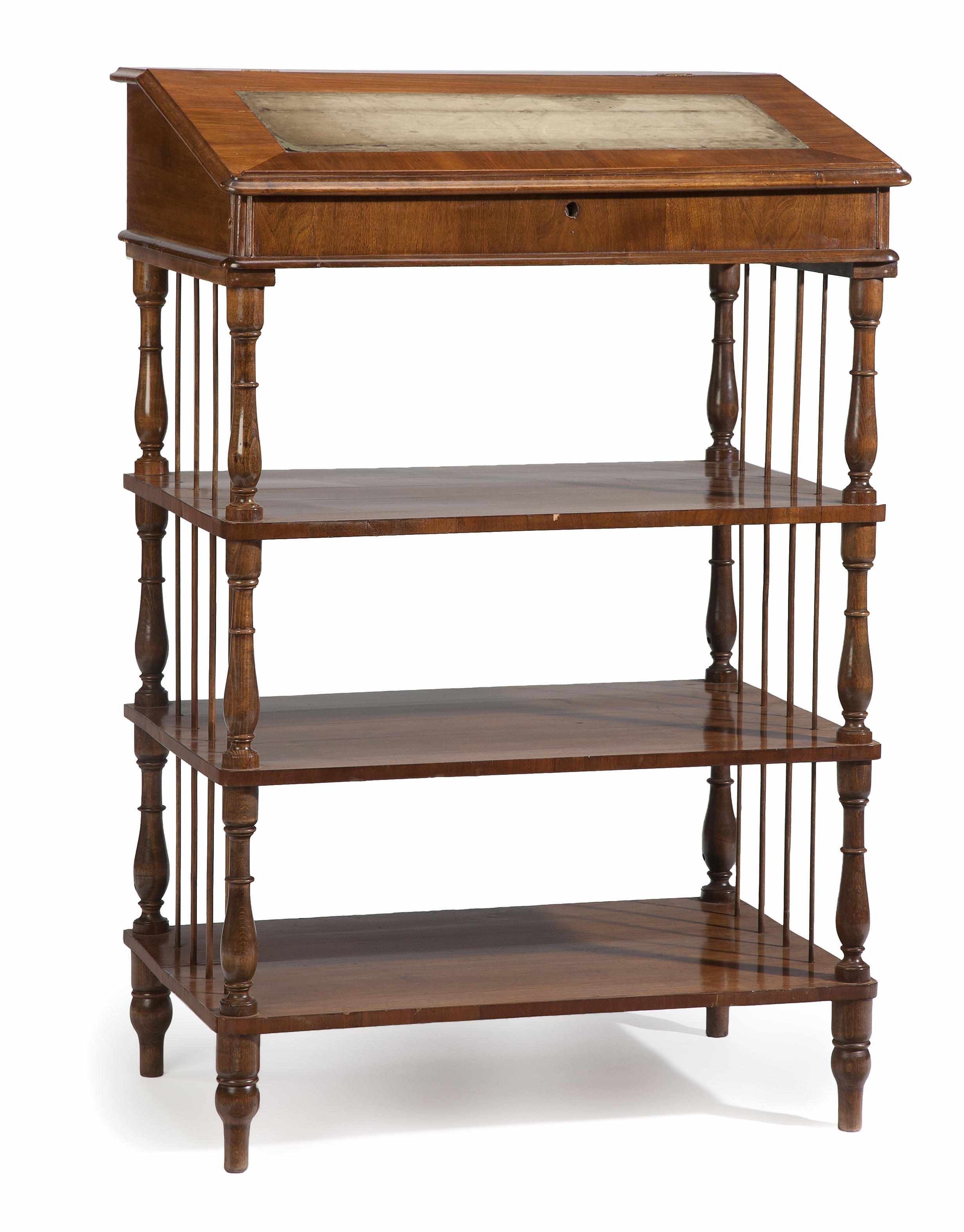 Appraisal: A Continental Neoclassical style walnut clerk's desk late th century