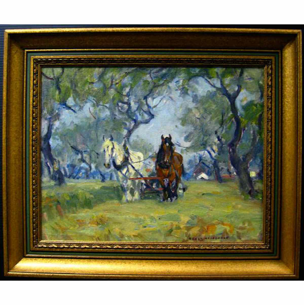 Appraisal: MANLY EDWARD MACDONALD CANADIAN - PLOW HORSES OIL ON CANVAS