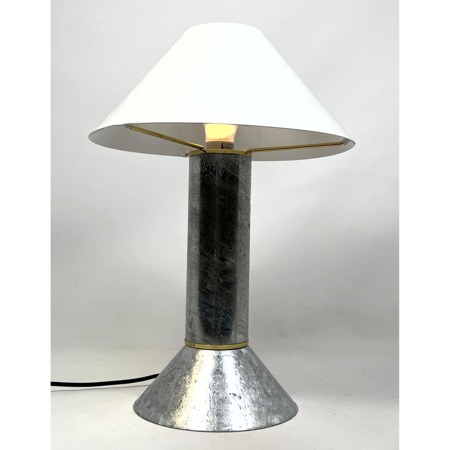 Appraisal: Ron Rezek Galvanized and Painted Table Lamp Dimensions H inches