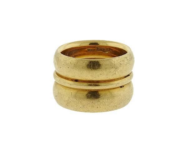 Appraisal: Fred K Gold Wide Band Ring METAL K Gold GEMSTONES