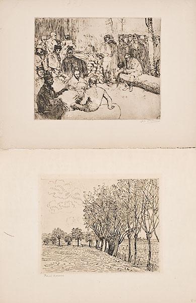 Appraisal: PAUL BAUM GERMAN - ETCHING PLUS Lot of two Weidenbaume